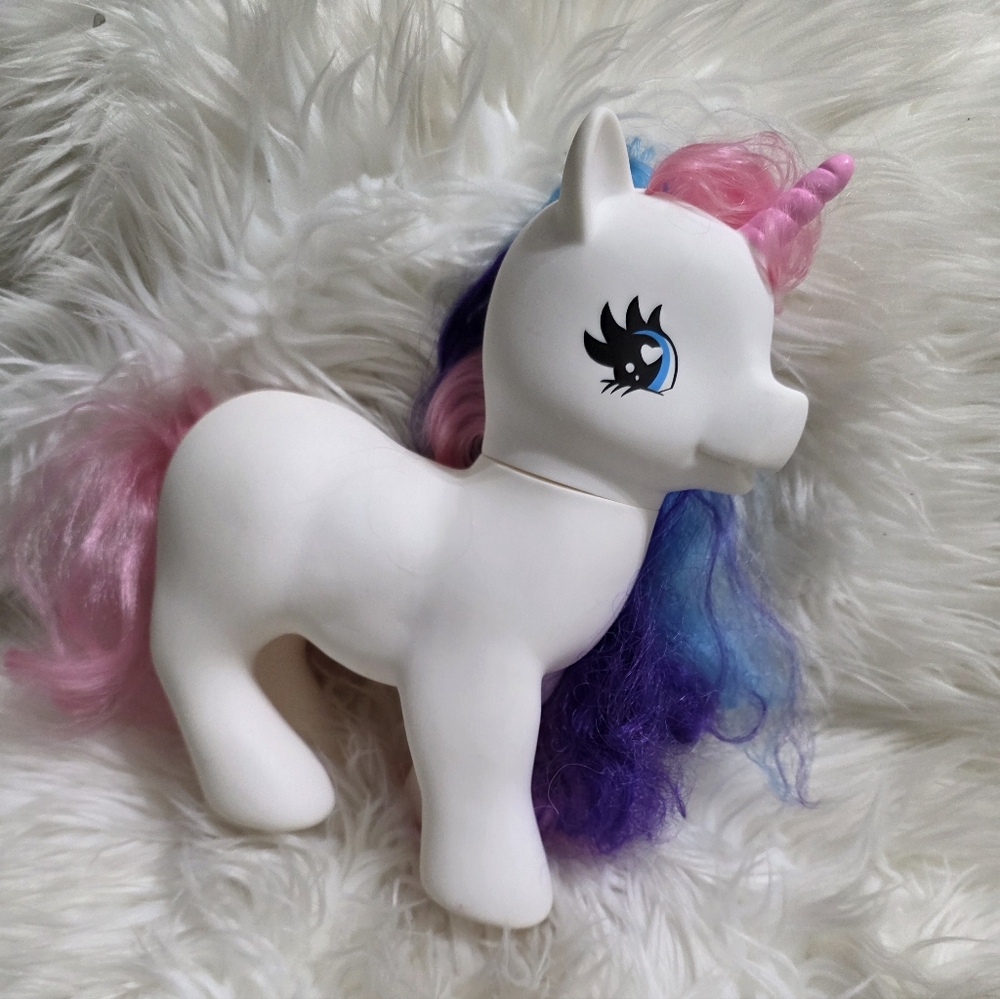Magical Unicorn Toy with Pink and Blue Mane